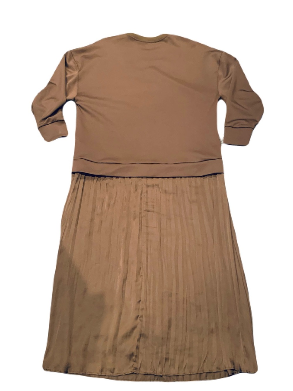 ZARA Brown 2-In-1 Sweatshirt w/ Satin Midi Skirt